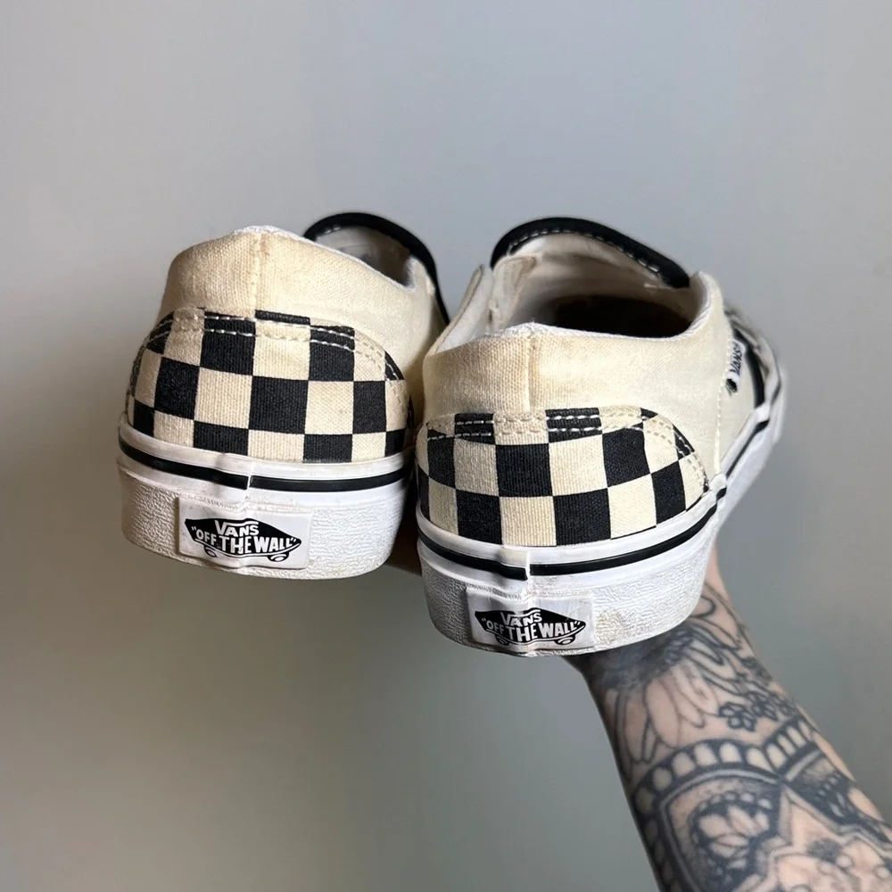 Vans Black and White Checkerboard Slip-Ons - Picture 4 of 6